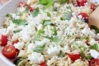 Greek Orzo Salad with Feta, Olives and Lemon Dressing