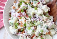 Fourth of July Red, White and Blue Potato Salad with Blue Cheese