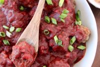 Oven-Baked Beef Meatballs in Red Wine BBQ Sauce