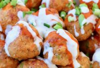 Buffalo Chicken Meatballs Recipe with Blue Cheese Dip