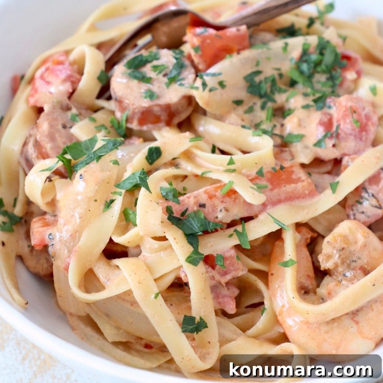 Creamy Cajun Shrimp Pasta with Andouille Sausage