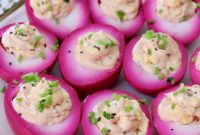 Vibrant Beet Deviled Eggs Recipe with Herbed Filling