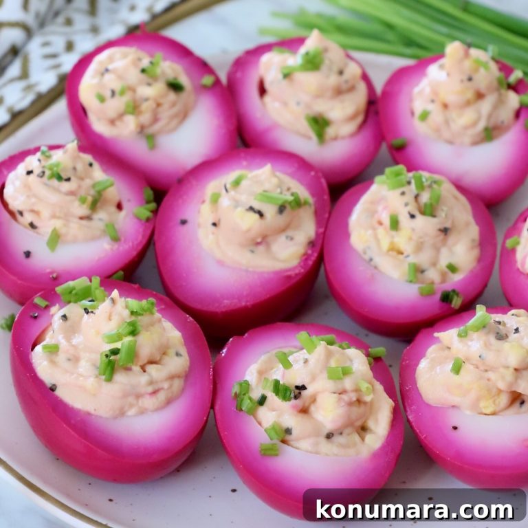 Vibrant Beet Deviled Eggs Recipe with Herbed Filling