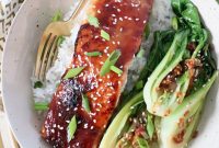 Miso Glazed Salmon with Sesame and Scallions