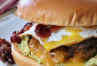 Savory Breakfast Burger Recipe with Fried Egg and Bacon