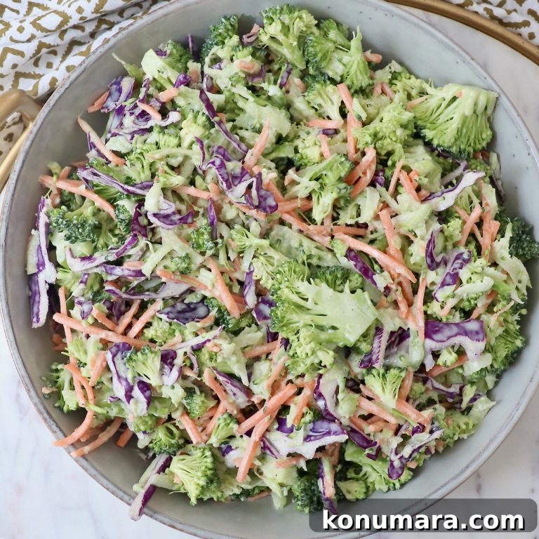 Crunchy Broccoli Slaw Recipe with Creamy Dressing