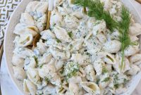 Creamy Tangy Pickle Pasta Salad