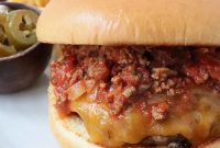 Juicy Chili Burger with Cheddar and Crispy Onions