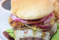 Hawaiian Burger with Grilled Pineapple and Teriyaki Sauce