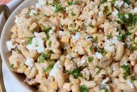 Elote Pasta Salad with Roasted Corn and Cotija