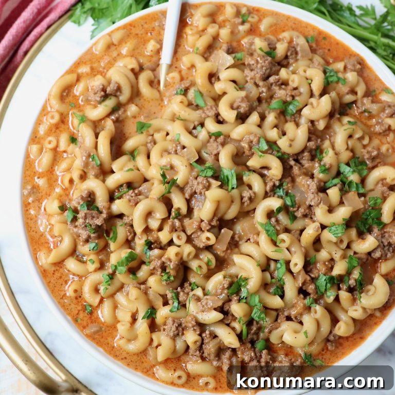 Homemade Hamburger Helper with Ground Beef and Cheesy Pasta