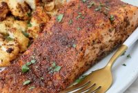 Crispy Air Fryer Salmon with Lemon Garlic Butter