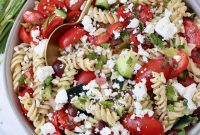 Greek Pasta Salad with Feta, Olives and Fresh Herbs