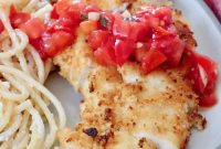 Crispy Garlic Chicken Topped with Tomato Basil Bruschetta