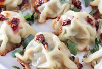 Thai Basil Chicken Dumplings Recipe with Chili Soy Dipping Sauce