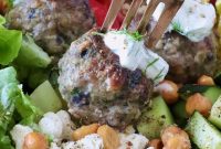 Gyro-Style Meatballs with Tzatziki Sauce
