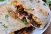 Vegetarian Cheesy Bean and Rice Burrito Recipe