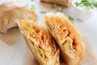 Crispy Baked Buffalo Chicken Phyllo Rolls