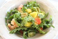 Mango and Shrimp Arugula Salad with Lime Vinaigrette