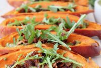 Loaded Sweet Potato Skins with Sage Pesto and Crispy Bacon