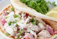 Greek Chicken Salad Pita with Tzatziki and Feta