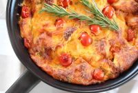 Savory Tomato, Herb and Cheddar Bread Pudding