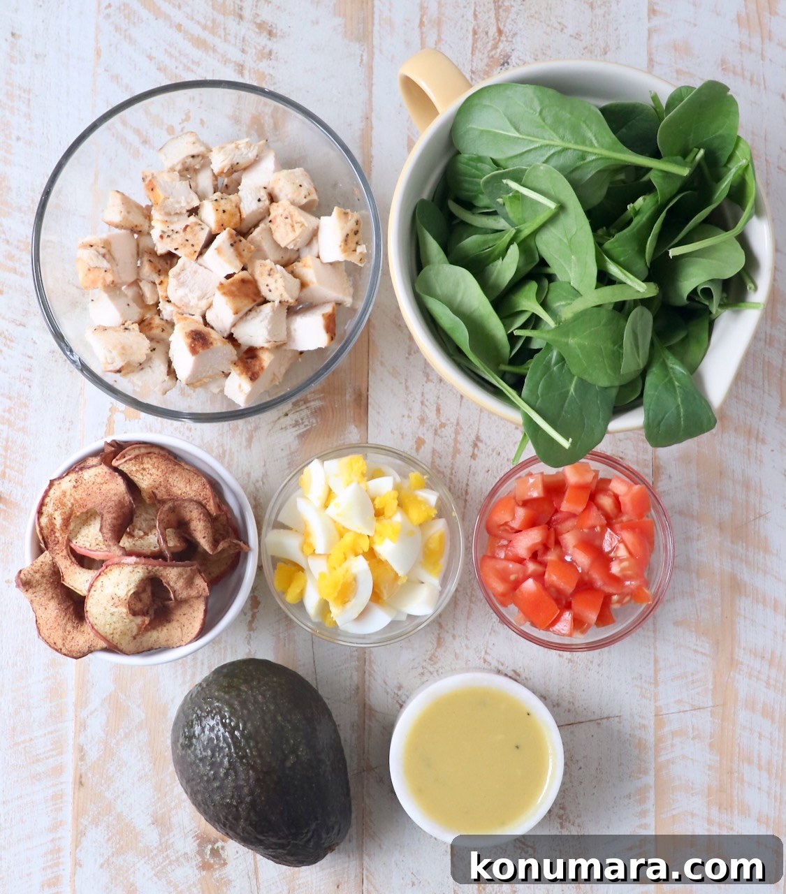 ingredients in a healthy cobb salad