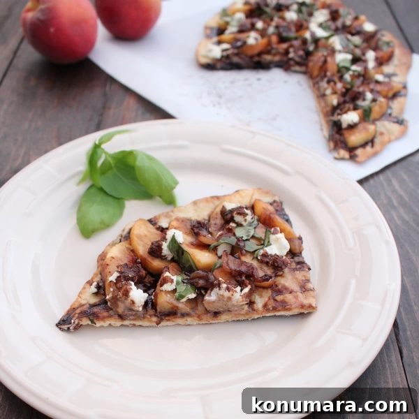 Grilled Peach Flatbread with Goat Cheese