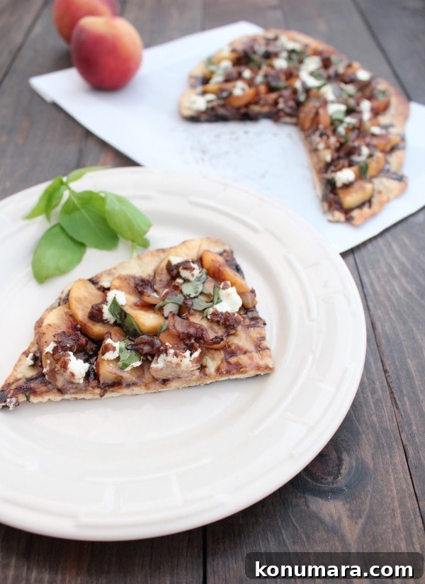 Balsamic Peach Grilled Flatbread