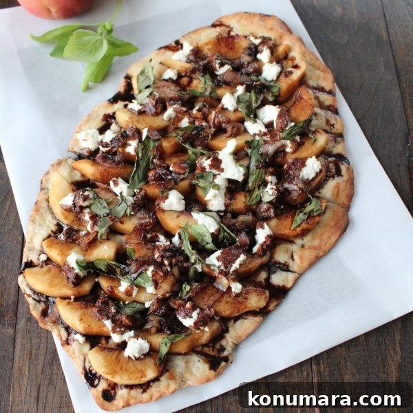 Grilled Peach and Goat Cheese Flatbread