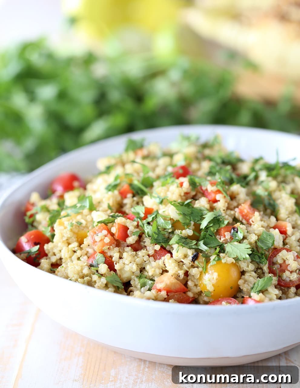 Gluten Free Quinoa Corn Salad with Cherry Tomatoes