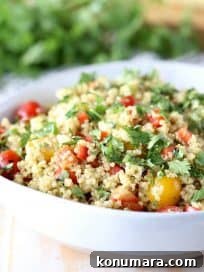 Vegan Quinoa Corn Salad with Cherry Tomatoes and Cilantro
