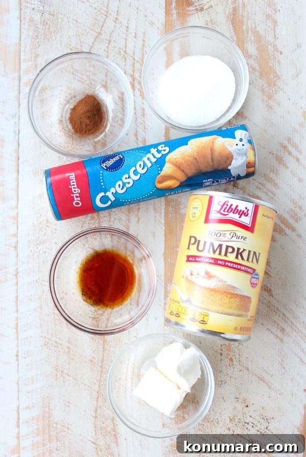 ingredients for pumpkin filled pastries