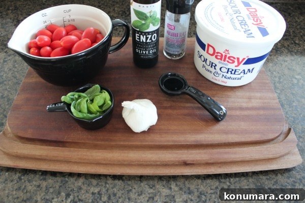 Tomato Basil Dip Ingredients