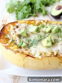 Green Chili Chicken Spaghetti Squash