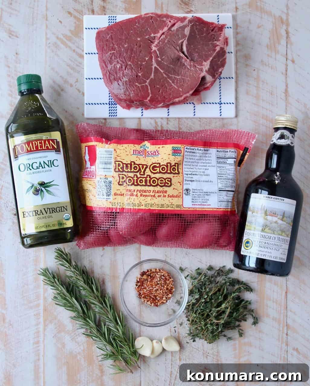 Balsamic Herb Marinated Grilled Steak Skewers 3 ingredients for rosemary steak and potato skewers