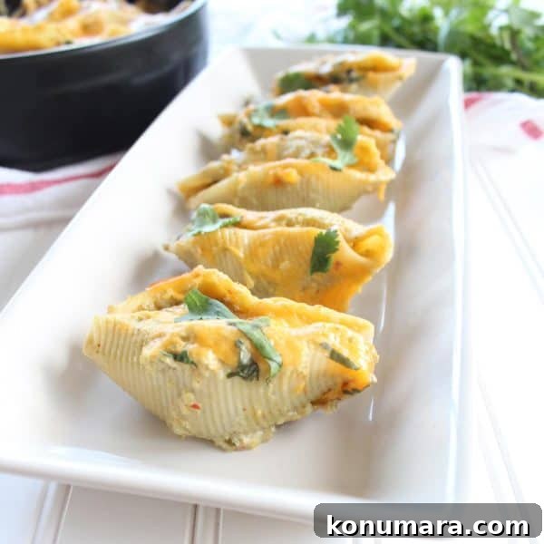 Baked Mexican Stuffed Shells with Creamy Green Chili Sauce 2 Mexican Beef and Cheese Stuffed Shells