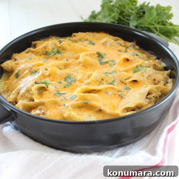 Baked Mexican Stuffed Shells with Creamy Green Chili Sauce 8 Baked Mexican Stuffed Shells