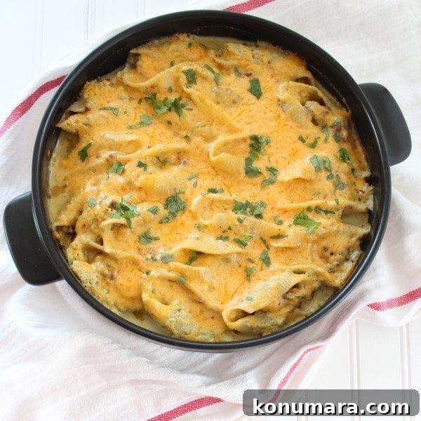 Baked Mexican Stuffed Shells with Creamy Green Chili Sauce 3 Baked Mexican Stuffed Shells