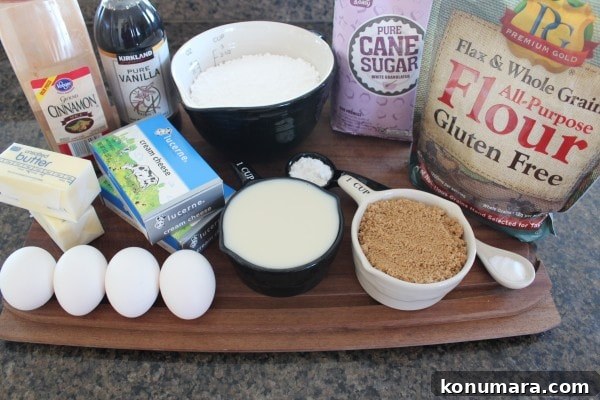 Gluten Free Cinnamon Roll Cupcake Ingredients