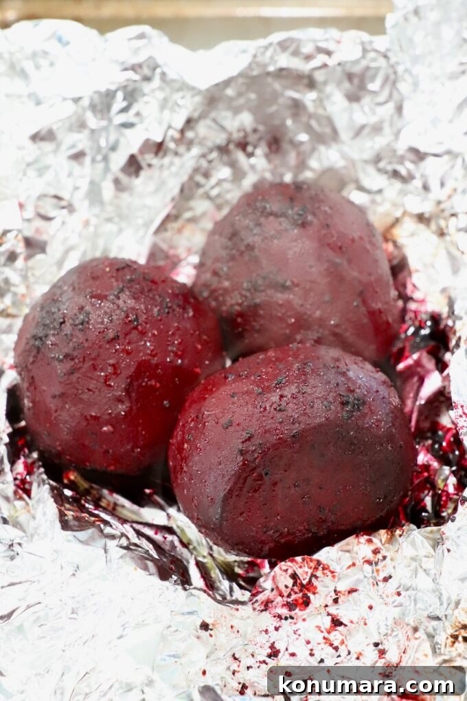 roasted beets in foil