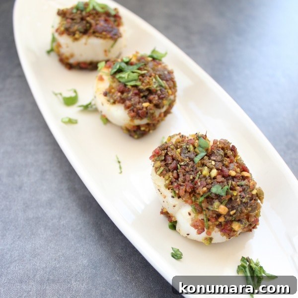 Seared Scallops with Bacon Pistachio Crust Recipe 10 Pistachio Herb Crusted Scallops