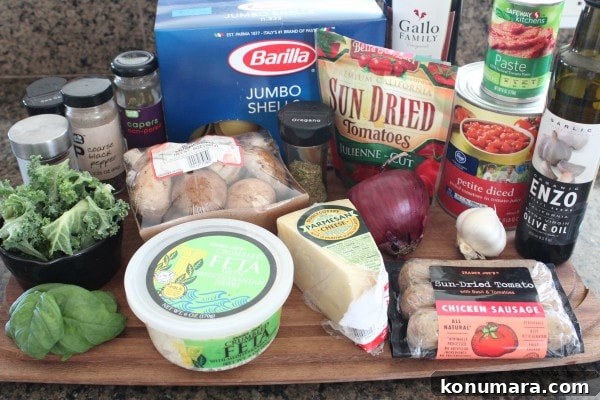 Mediterranean Sausage-Stuffed Shells Recipe 3 Mediterranean Stuffed Shells Ingredients