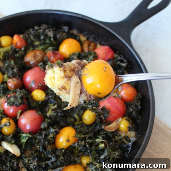 Tomato and Kale Skillet with Creamy Polenta 8 Polenta Tomato Skillet