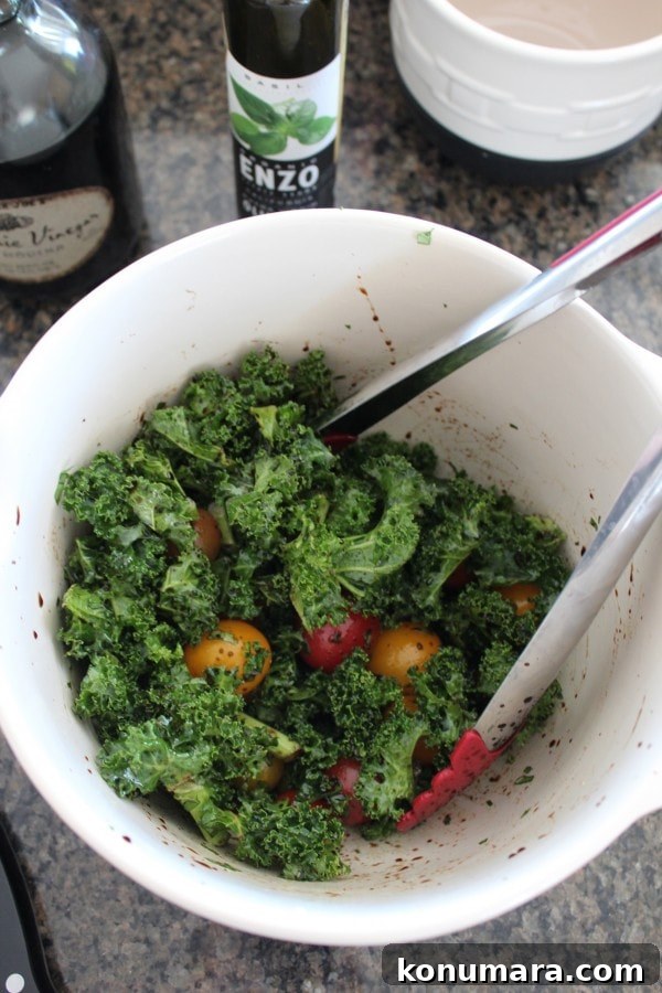 Tomato and Kale Skillet with Creamy Polenta 5 Balsamic Roasted Kale and Tomatoes