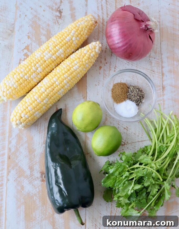 ingredients for corn salsa
