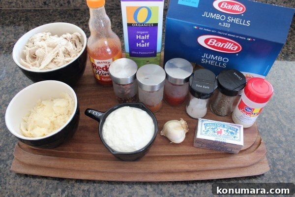 Creamy Buffalo Chicken Alfredo Stuffed Shells Recipe 5 Buffalo Chicken Alfredo Stuffed Shells Ingredients