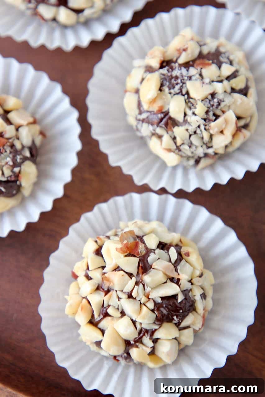Brigadeiro truffles rolled in hazelnuts in mini candy cups
