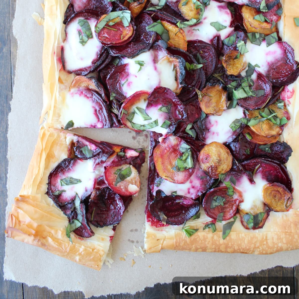 Roasted Beet and Burrata Tart 2 Farmers Market Beet and Burrata Tart