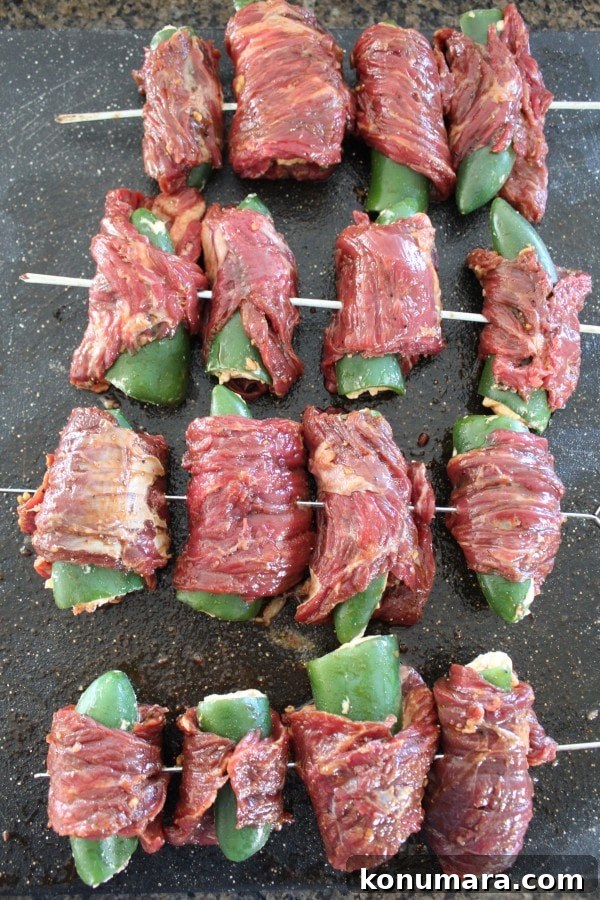 Steak Wrapped Jalapeño Popper Skewers Recipe